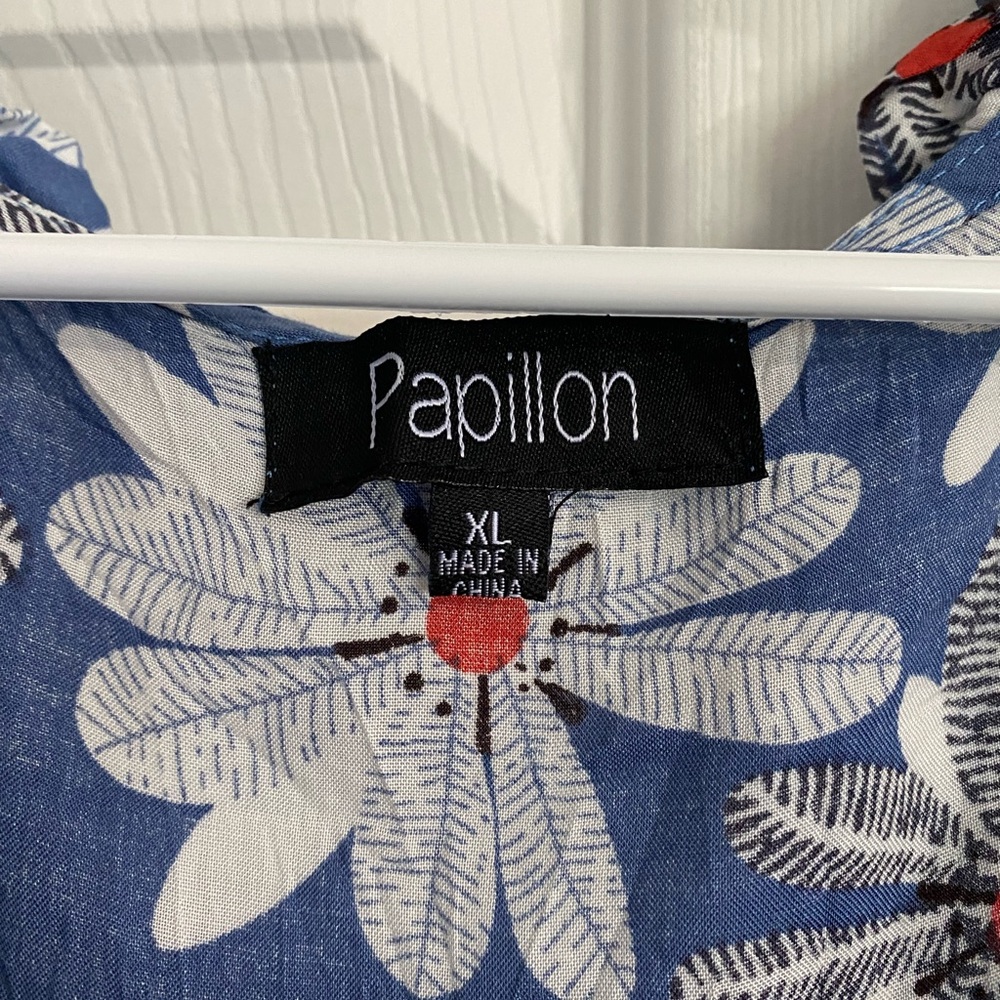 Papillon Blue and White Halter Sundress - Picture 2 of 6